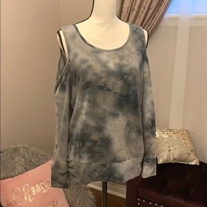 Tie Dye Cold Shoulder Sweatshirt
